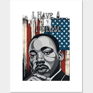 "Eternal Dream: MLK Tribute in Monochrome" - MLK Civil Rights Activist Posters and Art